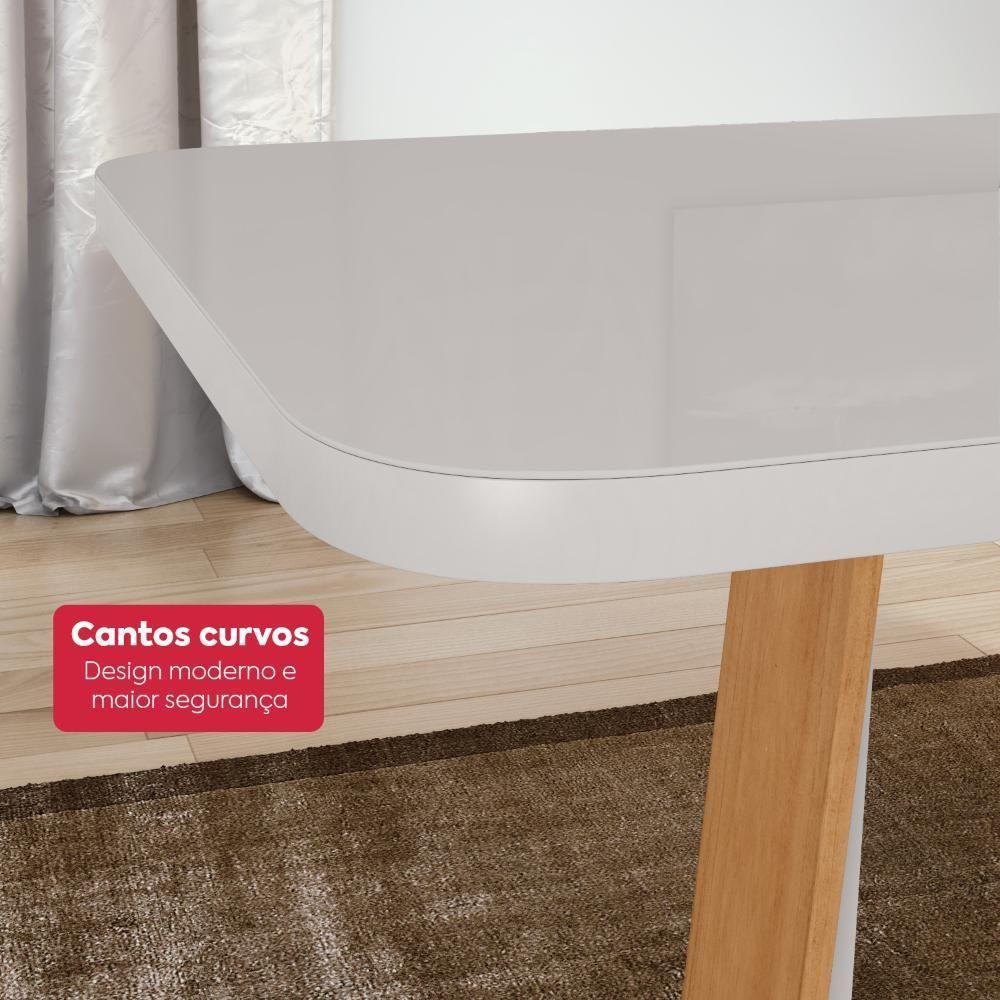 Conjunto Sala De Jantar Mesa Easy Pop 120x80cm Tampo Mdf 40mm Com 4 Cadeiras Confort Veludo Naturale Creme Amêndoa/off - 5