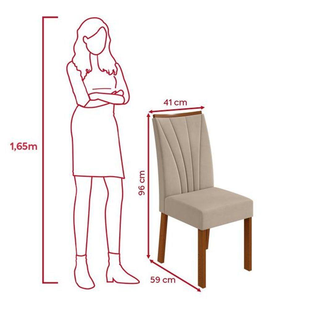 Conjunto Sala De Jantar Mesa Easy Pop 120x80cm Tampo Mdf 40mm Com 4 Cadeiras Confort Veludo Naturale Creme Frassino/off - 8