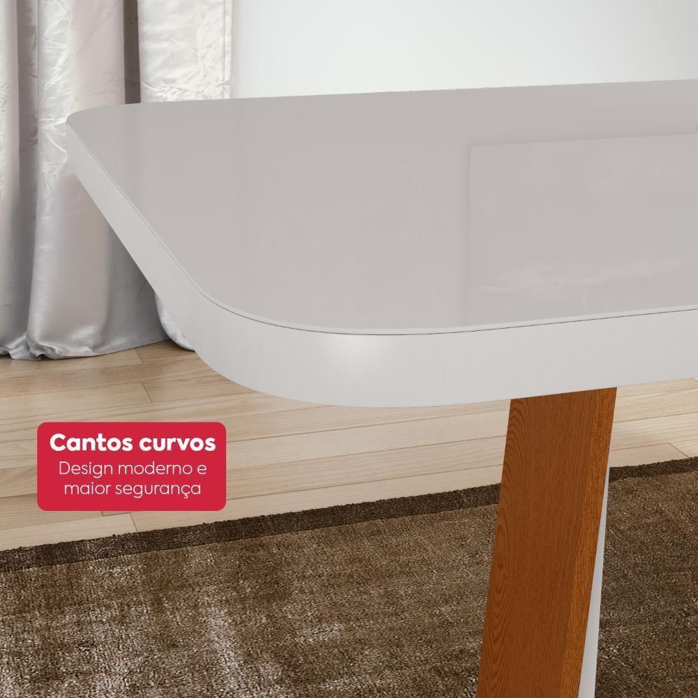 Conjunto Sala De Jantar Mesa Easy Pop 120x80cm Tampo Mdf 40mm Com 4 Cadeiras Confort Couro Morano Avelã Frassino/off - 5