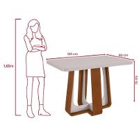 Conjunto Sala De Jantar Mesa Easy Pop 120x80cm Tampo Mdf 40mm Com 4 Cadeiras Confort Boucle Bege Frassino/off White - 9