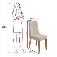 Conjunto Sala De Jantar Mesa Easy Pop 120x80cm Tampo Vidro/mdf Com 4 Cadeiras Seat Boucle Bege Amendoa Clean/off White