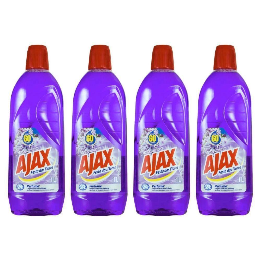 Kit 4 Limpador Diluível Ajax Festa Das Flores Lavanda 1 Litro - 1