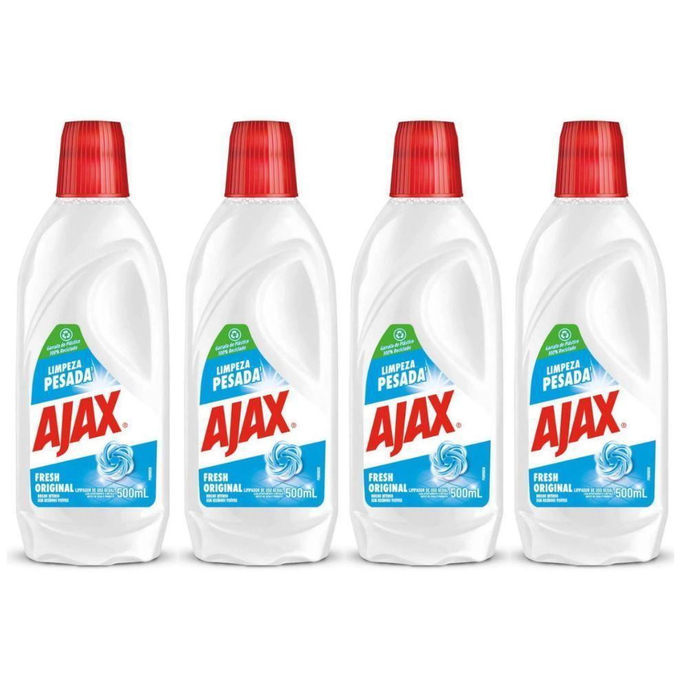 Kit 4 Limpador Ajax Fresh Limpeza Pesada 500ml - 1