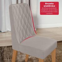 Conjunto Sala De Jantar Mesa Easy Pop 170x90cm Tampo Vidro/mdf Com 6 Cadeiras Seat Veludo Liso Capuccino Amendoa Off White - 8