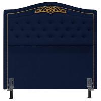 Cabeceira Cama Box Casal Queen 160cm Com Tachas Imperial Veludo J02 Azul - Mpozenato - 3