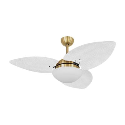 Ventilador de Teto Casa H Dormamu Dourado Palmae Branco 120cm 3 Pás 3 Velocidades 220V