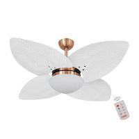 Ventilador De Teto Dormamu Cobre 4 Pás Palmae Branco 220v Com Controle - 1