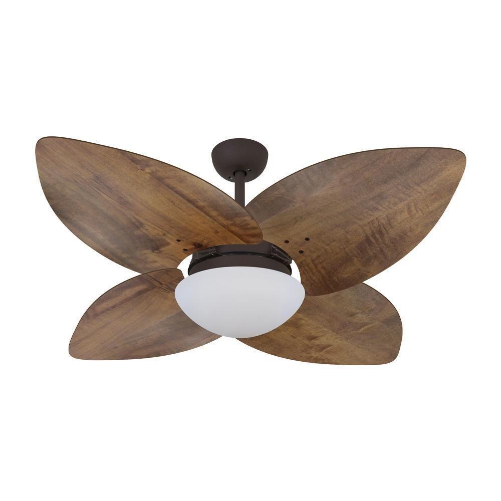 Ventilador De Teto Dormamu Marrom Texturizado 4 Pás Rádica Imbuia 220v - 1