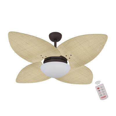 Ventilador de Teto Casa H Dormamu Marrom Texturizado 4 Pás Palmae Natural 110V