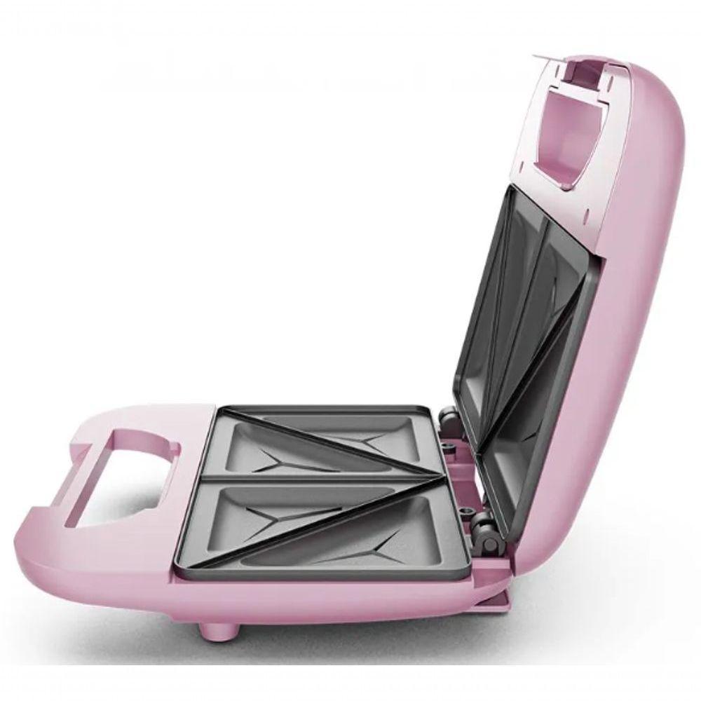 Sanduicheira Eletrica Luxx Pink Britania Antiaderente 750w 110V - 4