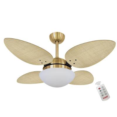 Ventilador de Teto Casa H Volare P Palmae Natural 4 Pás MDF Dourado 220V