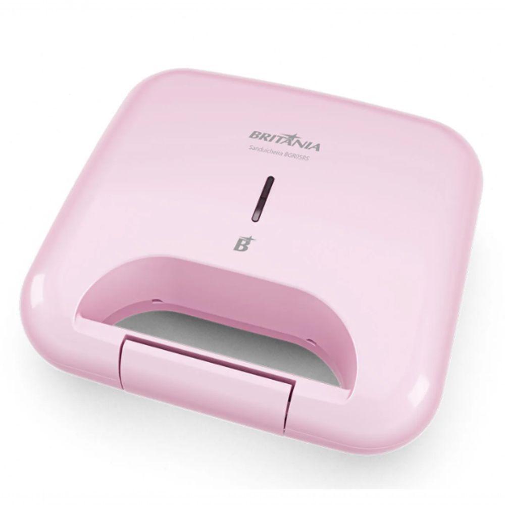 Sanduicheira Eletrica Luxx Pink Britania Antiaderente 750w 110V - 1