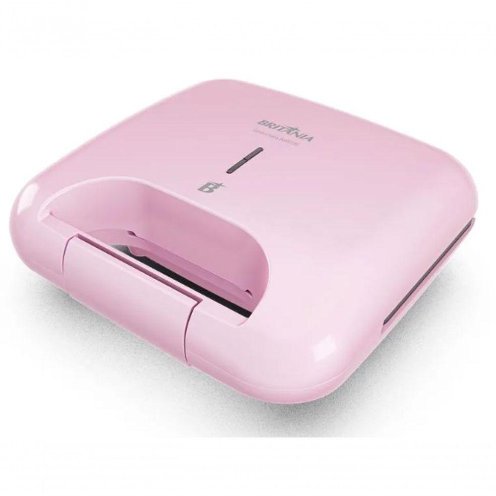 Sanduicheira Eletrica Luxx Pink Britania Antiaderente 750w 110V - 5