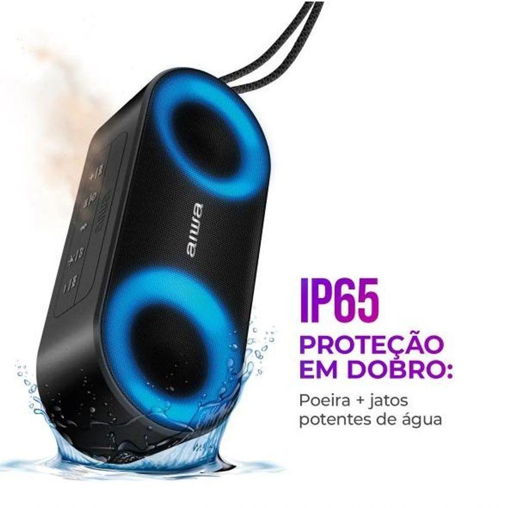 Caixa De Som Speaker Aiwa SP-01 20w BT 15h IP65 RGB Usb Tws Preto Bivolt - 4