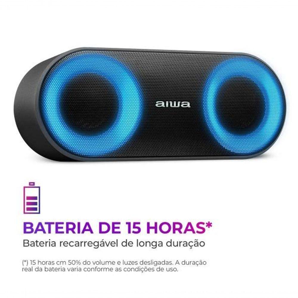 Caixa De Som Speaker Aiwa SP-01 20w BT 15h IP65 RGB Usb Tws Preto Bivolt - 6