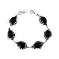 Pulseira Gotas Pedra Onix Prata De Bali 925 - 1