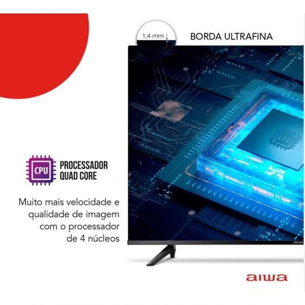 Smart TV Aiwa 43" Android Full HD Borda Ultrafina HDR10 Dolby áudio AWS-TV-50-BL-02-A Preto Bivolt - 3