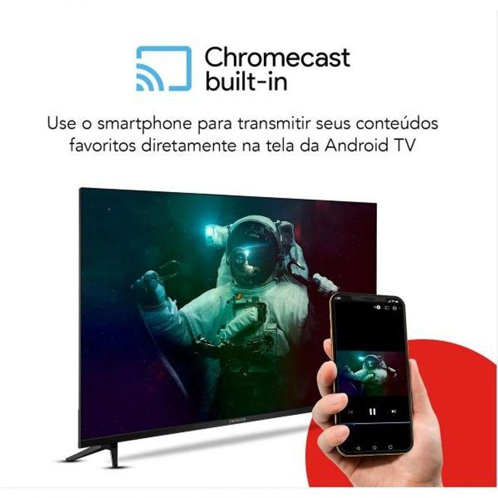 Smart TV Aiwa 43" Android Full HD Borda Ultrafina HDR10 Dolby áudio AWS-TV-50-BL-02-A Preto Bivolt - 4