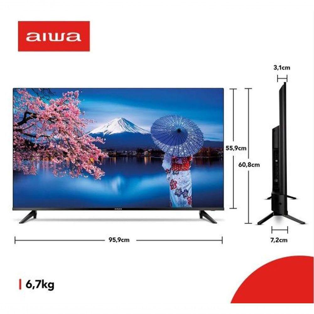 Smart TV Aiwa 43" Android Full HD Borda Ultrafina HDR10 Dolby áudio AWS-TV-50-BL-02-A Preto Bivolt - 6