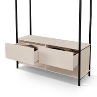 Closet Estilo Industrial Dallas 2 Gavetas Klm Móveis Preto Com Off White