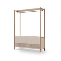 Closet Estilo Industrial Dallas 2 Gavetas Klm Móveis Bronze Com Off White - 3