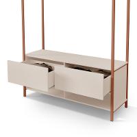 Closet Estilo Industrial Dallas 2 Gavetas Klm Móveis Bronze Com Off White - 5