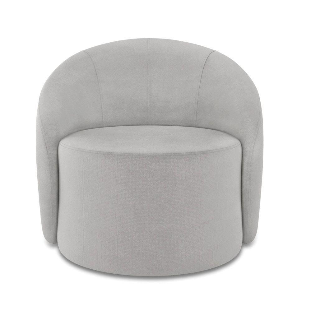 Poltrona Decorativa Orgânica Lua Suede Cinza D03 - D'rossi - 5