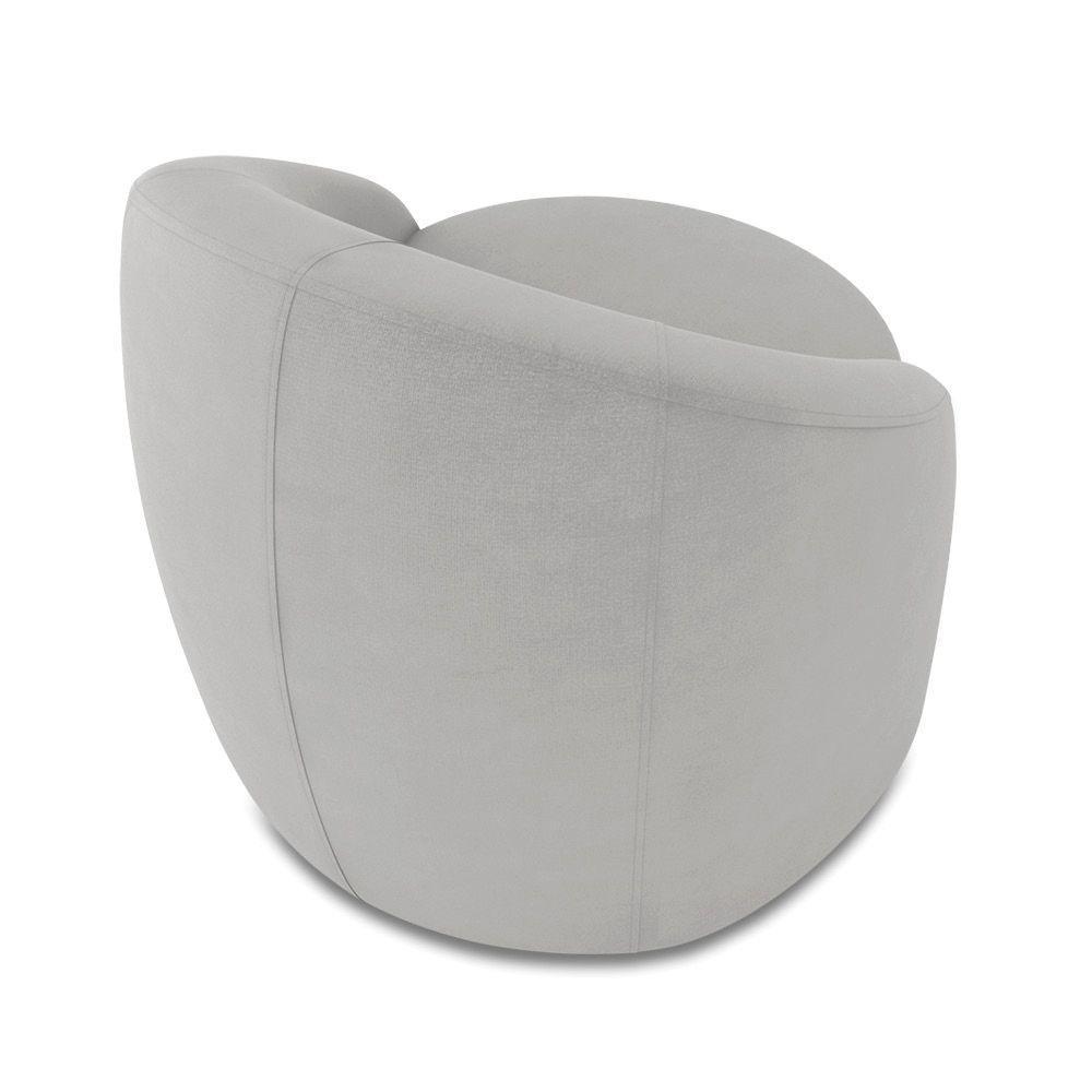 Poltrona Decorativa Orgânica Lua Suede Cinza D03 - D'rossi - 7