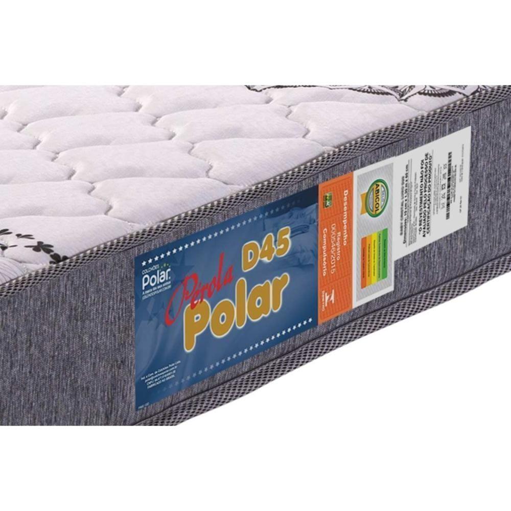 Cama Box Queen: Colchão Espuma D45 Polar Pérola Clean + Base Crc Rústico Clean (158x198) - 6