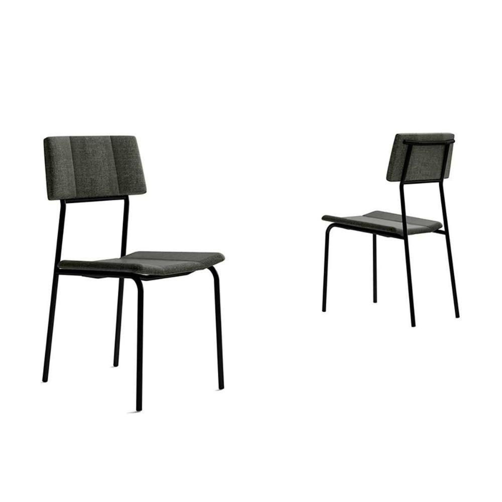 Conjunto Mesa De Cozinha átria 1594 Aço Com Tampo Madeirado 100cm E 4 Cadeiras Lou Preto Nogal Preto Grafite Carraro - 7