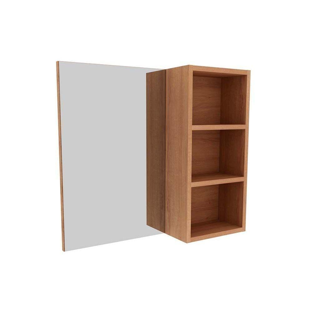 Conjunto De Banheiro Balcão C- Rodizios Bn3603 S- Cuba 80cm E Armário C- Espelho Bn3609 Amêndoa - Tecno Mobili - 2