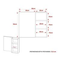 Conjunto De Banheiro Balcão C- Rodizios Bn3603 S- Cuba 80cm E Armário C- Espelho Bn3609 Amêndoa - Tecno Mobili - 9
