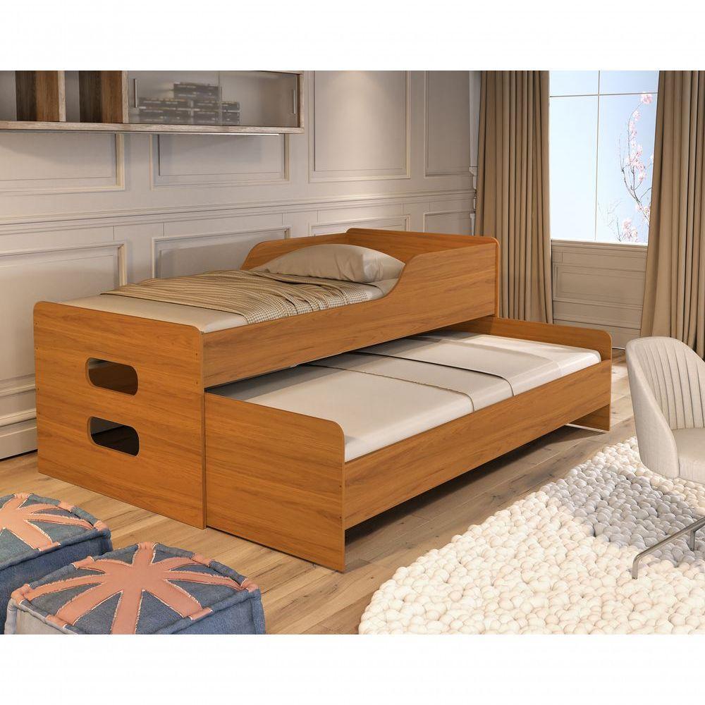 Cama Solteiro Com Cama Auxiliar Elis – Economia De Espaço Com Elegância - 1