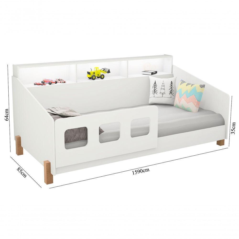Cama Infantil Mavi Estilo Montessoriano Com Grade E Colchão - 4