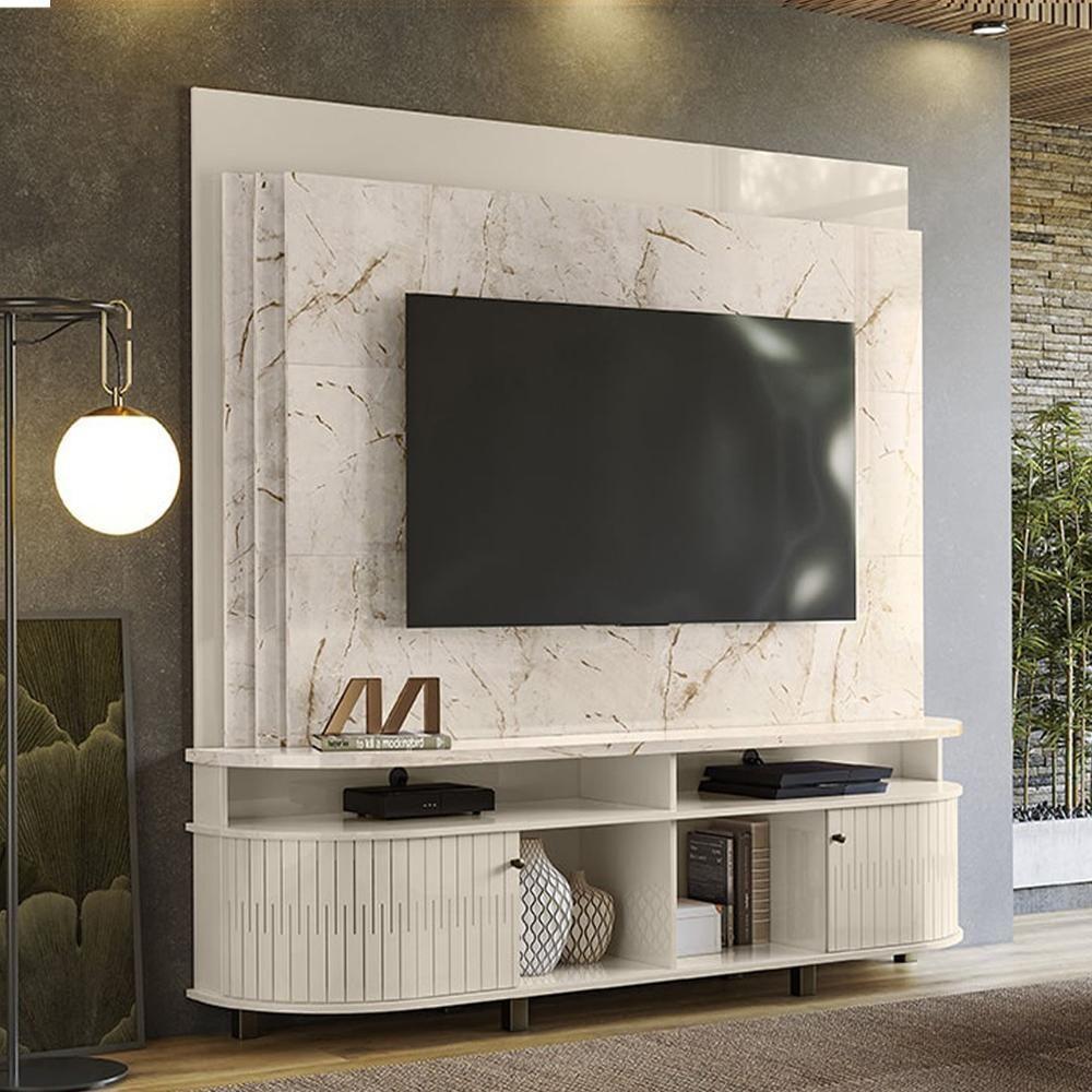 Estante Home Tv 65 Pol 2p 183 Cm Daytona Calacata Off White Madetec - 2