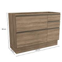 Balcao Pia Sem Tampo 1p 4g 120 Cm Maxxi G746 Nogal Kappesberg Nogal