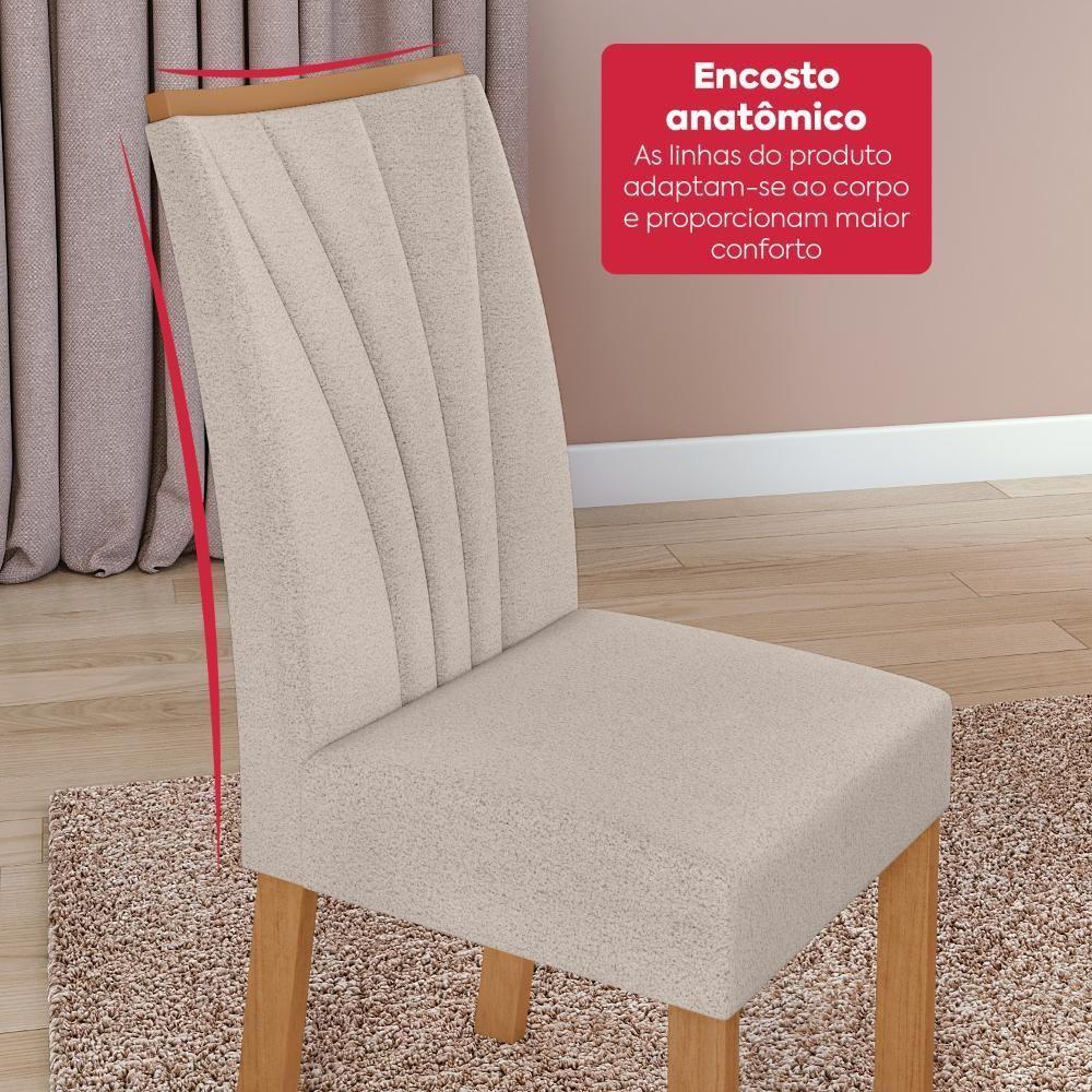 Conjunto Sala De Jantar Mesa Easy Pop 170x90cm Tampo Mdf Com 6 Cadeiras Confort Boucle Bege Amêndoa/off White - 7