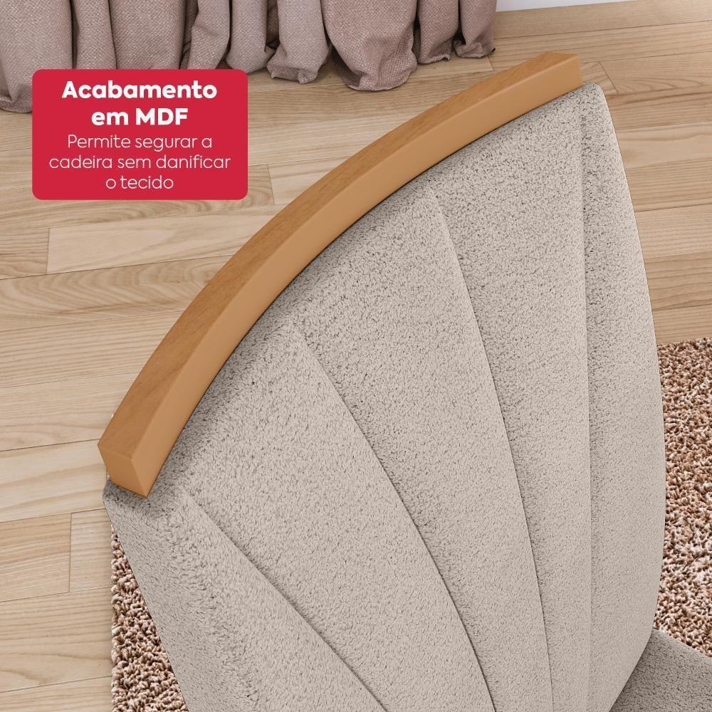Conjunto Sala De Jantar Mesa Easy Pop 170x90cm Tampo Mdf Com 6 Cadeiras Confort Boucle Bege Amêndoa/off White - 8