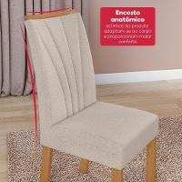 Conjunto Sala De Jantar Mesa Easy Pop 170x90cm Tampo Mdf Com 6 Cadeiras Confort Boucle Bege Amêndoa/off White - 7