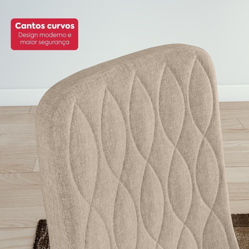 Conjunto Sala De Jantar Mesa Easy Pop 120x80cm Tampo Vidro/mdf Com 4 Cadeiras Seat Linho Bege Frassino/off White - 7