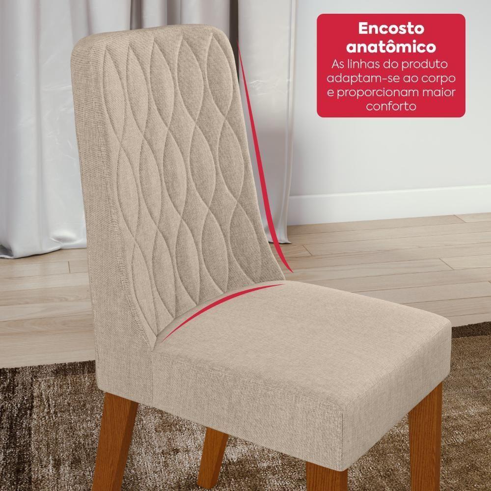 Conjunto Sala De Jantar Mesa Easy Pop 120x80cm Tampo Vidro/mdf Com 4 Cadeiras Seat Linho Bege Frassino/off White - 8