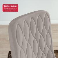 Conjunto Sala De Jantar Mesa Easy Pop 120x80cm Tampo Vidro/mdf Com 4 Cadeiras Seat Veludo Capuccino Frassino/off - 7