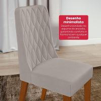 Conjunto Sala De Jantar Mesa Easy Pop 120x80cm Tampo Vidro/mdf Com 4 Cadeiras Seat Veludo Capuccino Frassino/off - 8