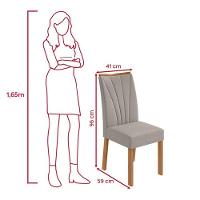 Conjunto Sala De Jantar Mesa Easy Pop 120x80cm Tampo Mdf 40mm Com 4 Cadeiras Confort Veludo Liso Capuccino Amêndoa/off