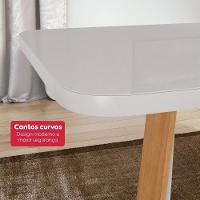 Conjunto Sala De Jantar Mesa Easy Pop 120x80cm Tampo Mdf 40mm Com 4 Cadeiras Confort Veludo Liso Capuccino Amêndoa/off - 5