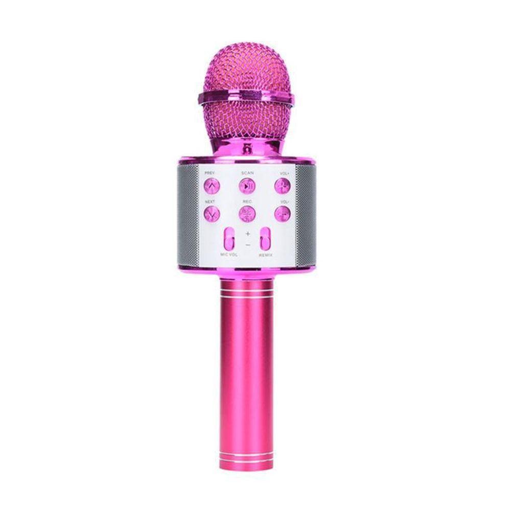 Microfone Bluetooth Karaokê Sem Fio - Rosa - 1