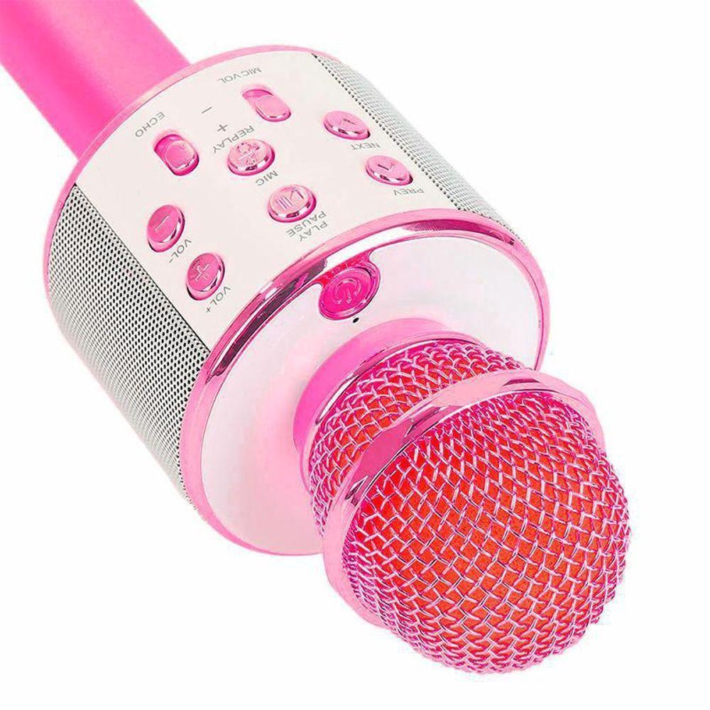 Microfone Bluetooth Karaokê Sem Fio - Rosa - 2