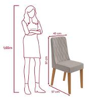 Conjunto Sala De Jantar Mesa Easy Pop 120x80cm Tampo Vidro/mdf Com 4 Cadeiras Seat Veludo Capuccino Amendoa/off