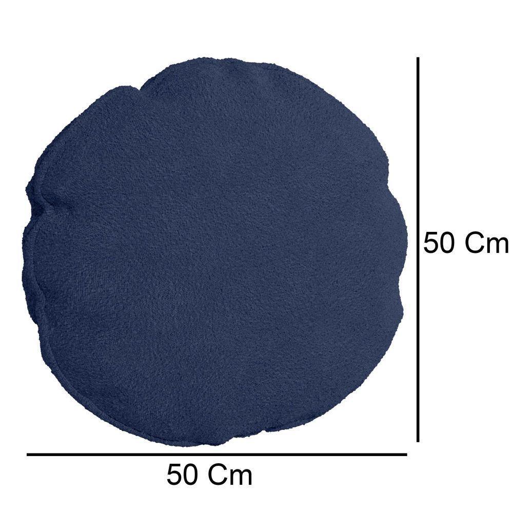 Kit 4 Capas Para Almofada Redonda Veludo 50x50cm - 7 Decor Azul Marinho - 3