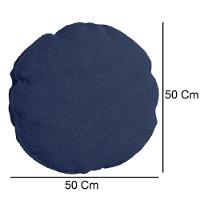 Kit 4 Capas Para Almofada Redonda Veludo 50x50cm - 7 Decor Azul Marinho - 3